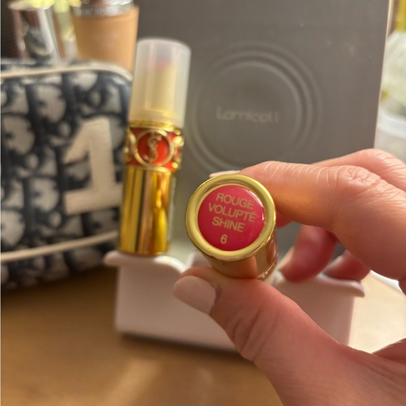 YSL Rouge Volupte Shine Lipsticks 2 of #15 & 1 of #6 Lip Balm - Picture 4 of 4